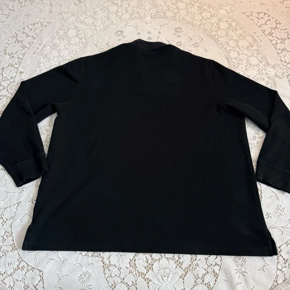 Polo Ralph Lauren Black Estate Rib Quarter Zip Pullover Sweater‎ Black XXL